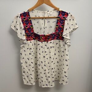 Boho Peasant Blouse with Embroidery